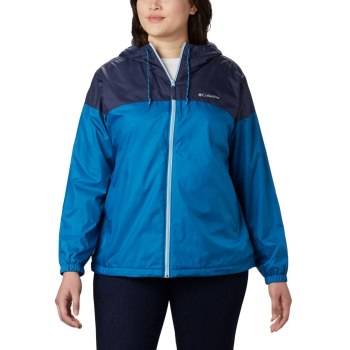 Columbia Flash Forward Lined Windbreaker Plus Size, Chamarras Azul Marino Para Mujer | 249687-JXP